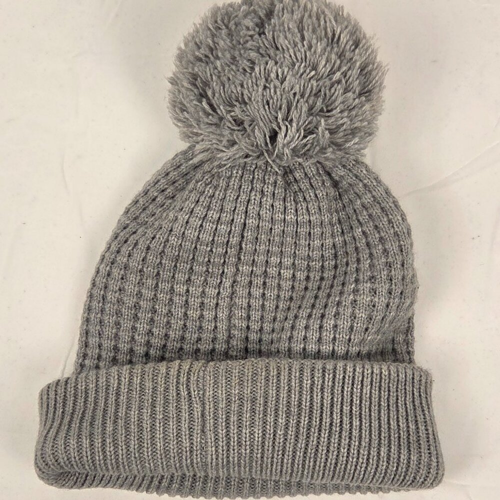 Under Armour Gray Ribbed Pom Beanie Hat โ One Size - Picture 3 of 4